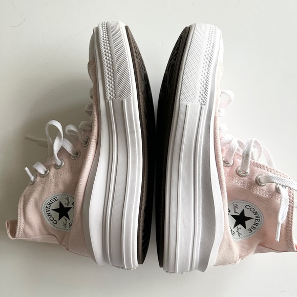 Converse Women's Light Pink High-Top Platform Sneakers - Picture 3 of 6